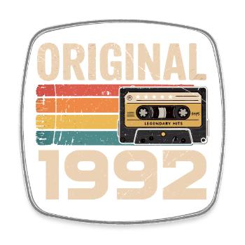 Original 1992 Vintage 1992 Retro Birthday - Square fridge magnet - white - Front