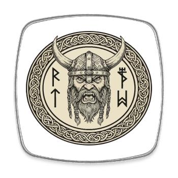 Viking Viking Legend Sailor Odin Raven Fighter - Square fridge magnet - white - Front