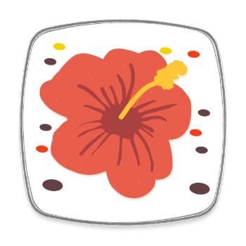 Hibiskus  - Viereckiger Kühlschrankmagnet - Weiß - Vorne