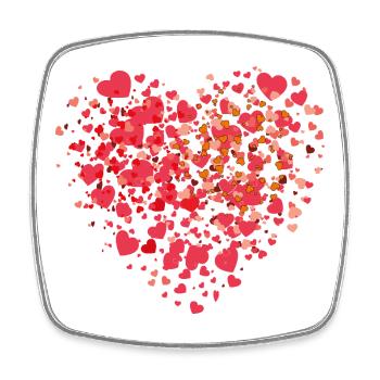 Mosaïque de cœurs de petits cœurs d’amour - Magnet carré - blanc - Devant