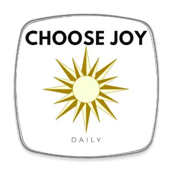 Wählen Sie Joy Daily Minimal Sun Quote Design - Viereckiger Kühlschrankmagnet - Weiß - Vorne