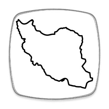 Iran Map Silhouette Persia - Square fridge magnet - white - Front