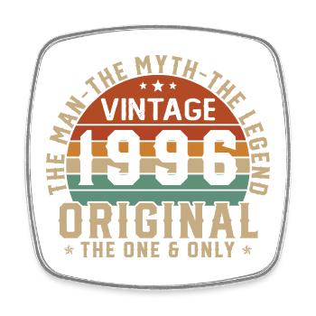 1996 Vintage Retro Geburtstagsgeschenk - Viereckiger Kühlschrankmagnet - Weiß - Vorne