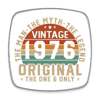 1976 Vintage Retro Geburtstagsgeschenk - Viereckiger Kühlschrankmagnet - Weiß - Vorne