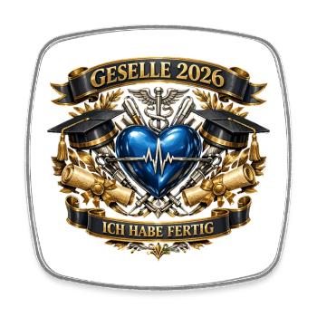 Trainee training passed in 2026 funny cute - Square fridge magnet - white - Front