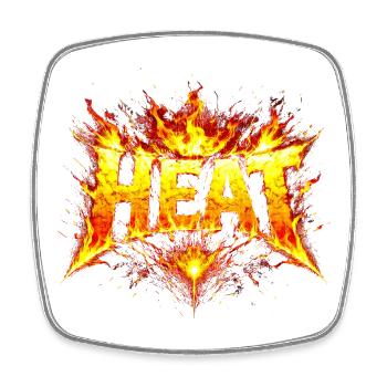 Feurige HEAT-Typografie - Viereckiger Kühlschrankmagnet - Weiß - Vorne