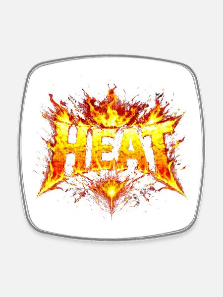 Fiery HEAT Typography - Square fridge magnet - white