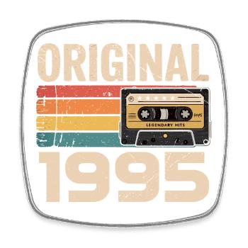 Originaler Retro-Geburtstag 1995 Vintage 1995 - Viereckiger Kühlschrankmagnet - Weiß - Vorne