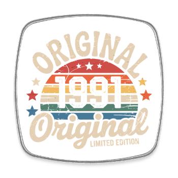 1991 Vintage Limited Edition Gift 1991 - Square fridge magnet - white - Front