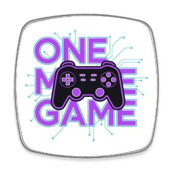 Ein Spielcontroller-Neon-Schaltkreis - Viereckiger Kühlschrankmagnet - Weiß - Vorne