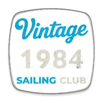 Vintage 1984 – Sailing Club Retro Birth Year - Square fridge magnet - white - Front