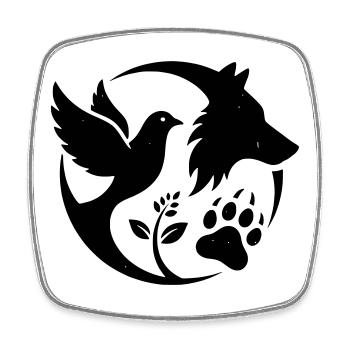 Animal Protection Logo - Square fridge magnet - white - Front
