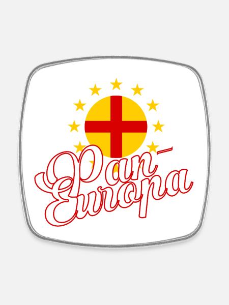 Pan-Europa Retro Script - Square fridge magnet - white