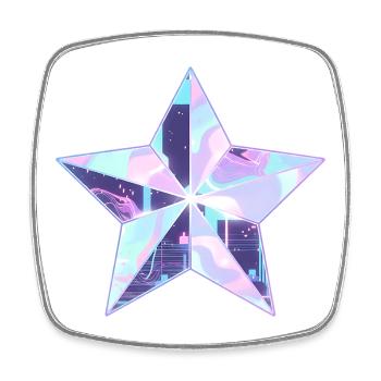 Skyline néon Pastel Star - Magnet carré - blanc - Devant