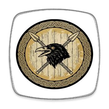 Viking Viking Legend Sailor Odin Raven Fighter - Square fridge magnet - white - Front