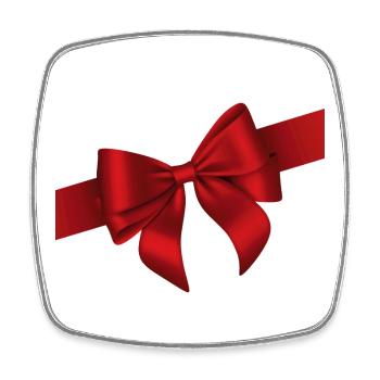 Red Bow Elegance - Viereckiger Kühlschrankmagnet - Weiß - Vorne
