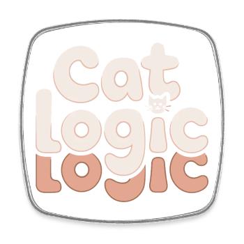  Cat Logic Lustiger Katzen Spruch Für - Viereckiger Kühlschrankmagnet - Weiß - Vorne