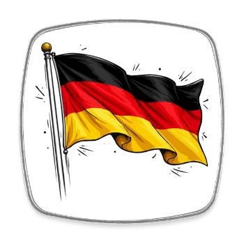 German flag - Square fridge magnet - white - Front