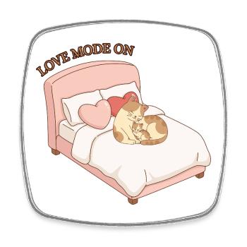 Love Mode on - Katzenliebe - Square fridge magnet - white - Front
