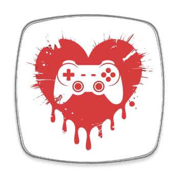 Videospiele Lustiger Valentinstags-Gamer - Viereckiger Kühlschrankmagnet - Weiß - Vorne