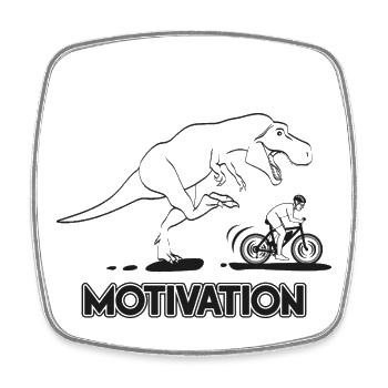 DinoMotivation Course Aventure - Magnet carré - blanc - Devant