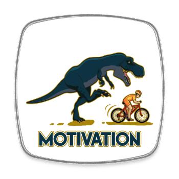 Motivation Tyrannosaure Course - Magnet carré - blanc - Devant