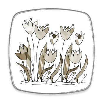 Blumen - Viereckiger Kühlschrankmagnet - Weiß - Vorne