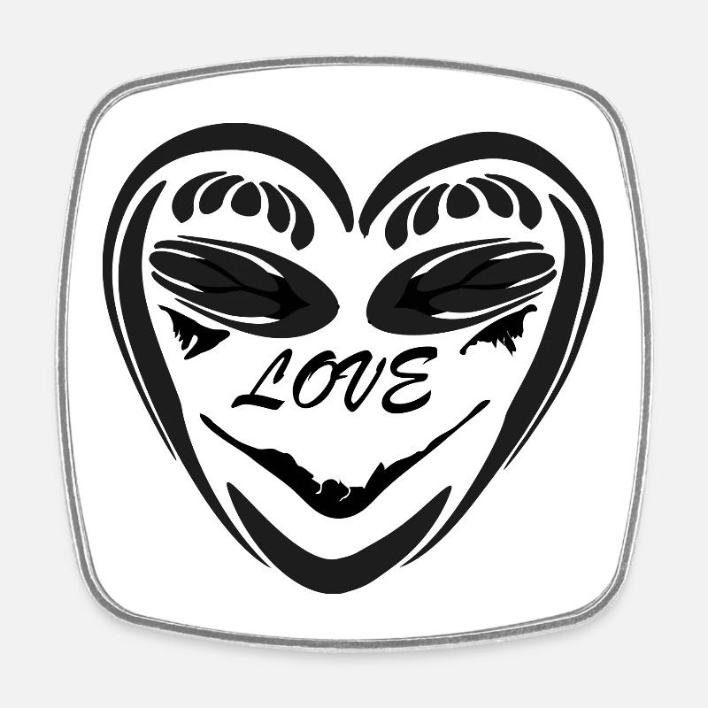 Heart Hand Silhouette Vintage - Square fridge magnet - white