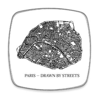 Paris - Viereckiger Kühlschrankmagnet - Weiß - Vorne