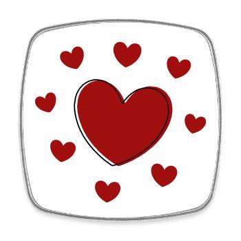 red heart red gift valentine's day - Square fridge magnet - white - Front