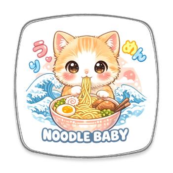 Ramen Katze Kanagawa - Viereckiger Kühlschrankmagnet - Weiß - Vorne