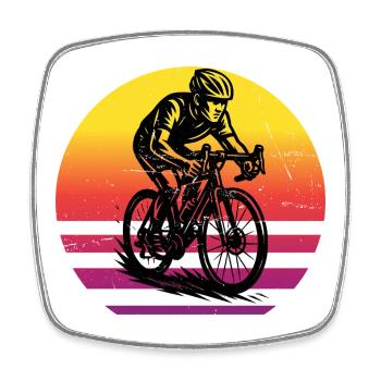 Minimalistisches Roadbike Motiv - Viereckiger Kühlschrankmagnet - Weiß - Vorne