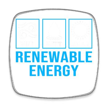 Erneuerbare Energien Solarzellen Photovoltaik - Viereckiger Kühlschrankmagnet - Weiß - Vorne