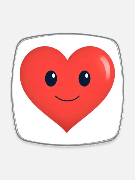 Heart Smiles Form Red - Square fridge magnet - white