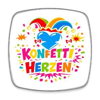 Confettis dans le cœur Cadeau de carnaval Drôle mignon - Magnet carré - blanc - Devant