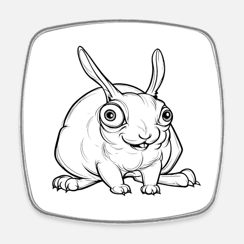 lapin flippant - Magnet carré - blanc