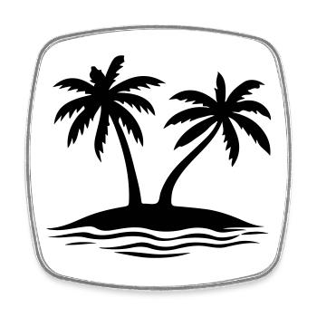 Palm Trees Beach Island - Square fridge magnet - white - Front