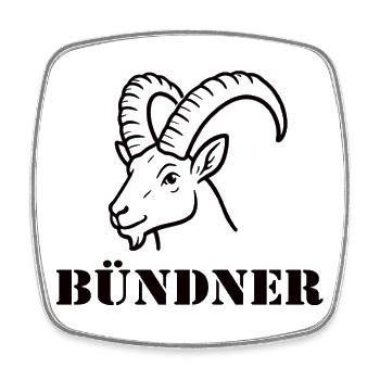 Graubünden Alpine Bock - Square fridge magnet - white - Front