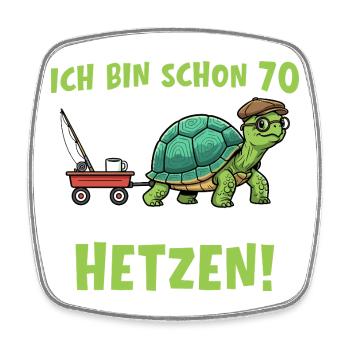 Cadeau du 70e anniversaire de la Tortue - Magnet carré - blanc - Devant