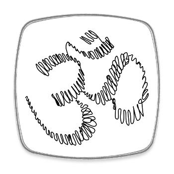 Meditation and Yoga: Om - Square fridge magnet - white - Front