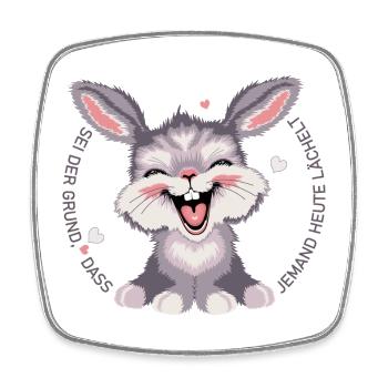 happy_hasi1 - Viereckiger Kühlschrankmagnet - Weiß - Vorne