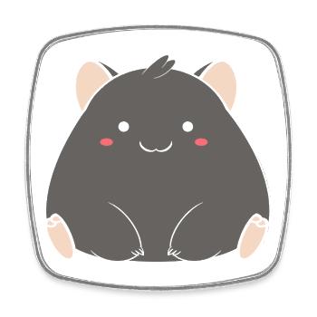 wombat - Square fridge magnet - white - Front