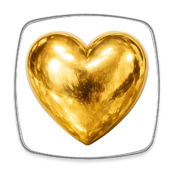 Cœur d’Or | Écœur d’Or - Magnet carré - blanc - Devant