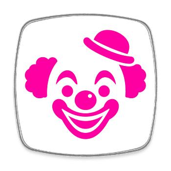 Pink Clown Motiv - Viereckiger Kühlschrankmagnet - Weiß - Vorne