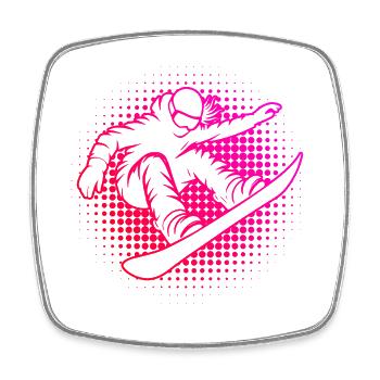 Snowboard Liebe zum Anziehen für Frauen - Viereckiger Kühlschrankmagnet - Weiß - Vorne