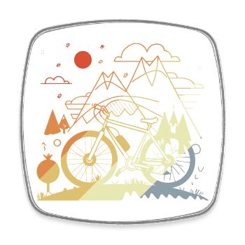 VTT Vintage - Magnet carré - blanc - Devant