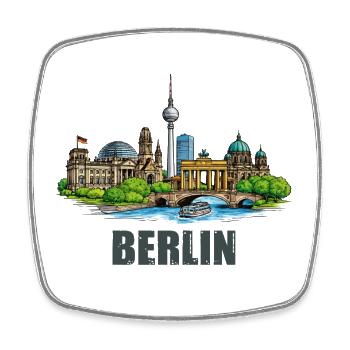 Berliner Skyline  - Viereckiger Kühlschrankmagnet - Weiß - Vorne