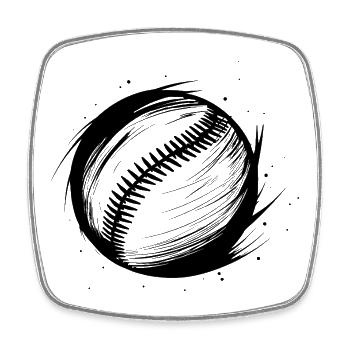 Sketch de la balle de baseball - Magnet carré - blanc - Devant