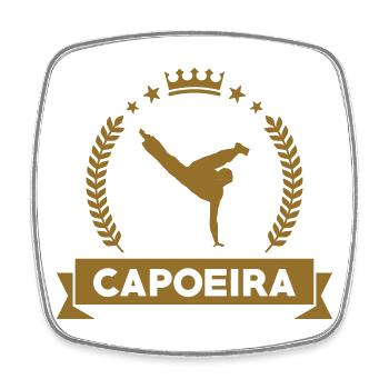 Capoeira - Combat - Danse - Magnet carré - blanc - Devant