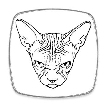 Sphinxkopf - Viereckiger Kühlschrankmagnet - Weiß - Vorne